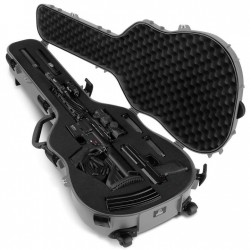 Savior Equipment Discreet Ultimate Guitar Hard Case -Mousse customisable avec poignées et roulettes Grise  45''