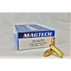 Cartouches Magtech - Cal. 25 Auto - FMJ - boite de 50