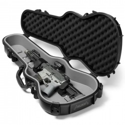 Savior Equipment Discreet Ultimate Guitar Hard Case -Mousse customisable avec poignées et roulettes Grise  45''