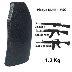 Plaque balistique NIJ III+  MSC  Multi curve