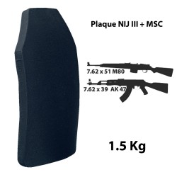 Plaque balistique NIJ III+  MSC  Simple curve