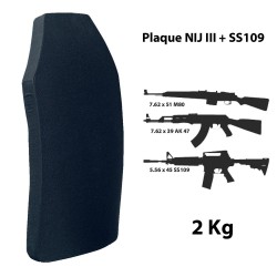 Plaque balistique NIJ III+  SS109 Multi curve