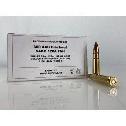 Cartouches - SAKO - Cal .300 Blackout - FMJ - 123gr